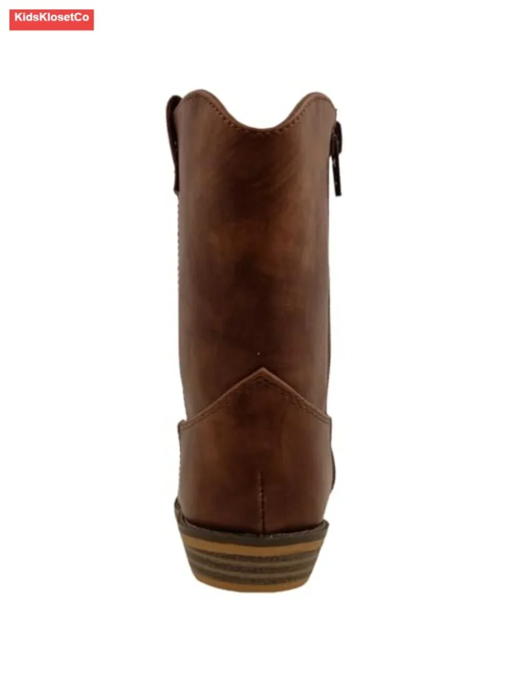 Girls Western Cowboy Boots Faux Leather Zip Closure Ankle Booties